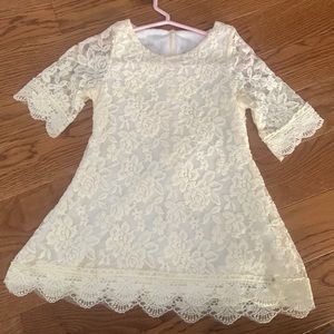Simple Ivory lace flower girl dress